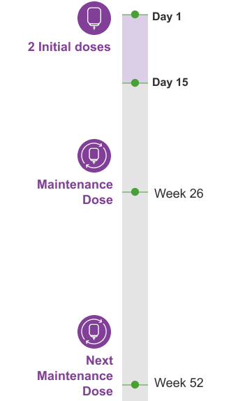 UPLIZNA (inebilizumab-cdon) dosing graphic